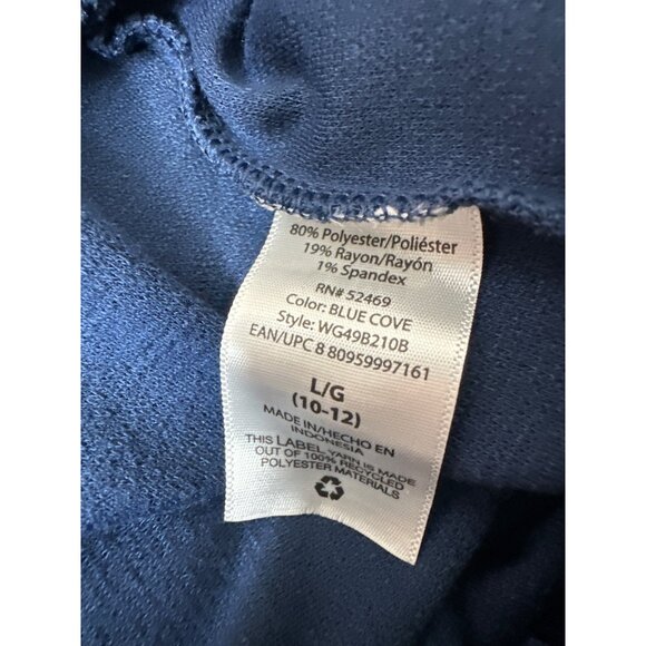 Lot of 2 Girls Coral Pink Striped Top & Navy Blue Pants Zip Ankle Large 10/12 - Picture 10 of 10